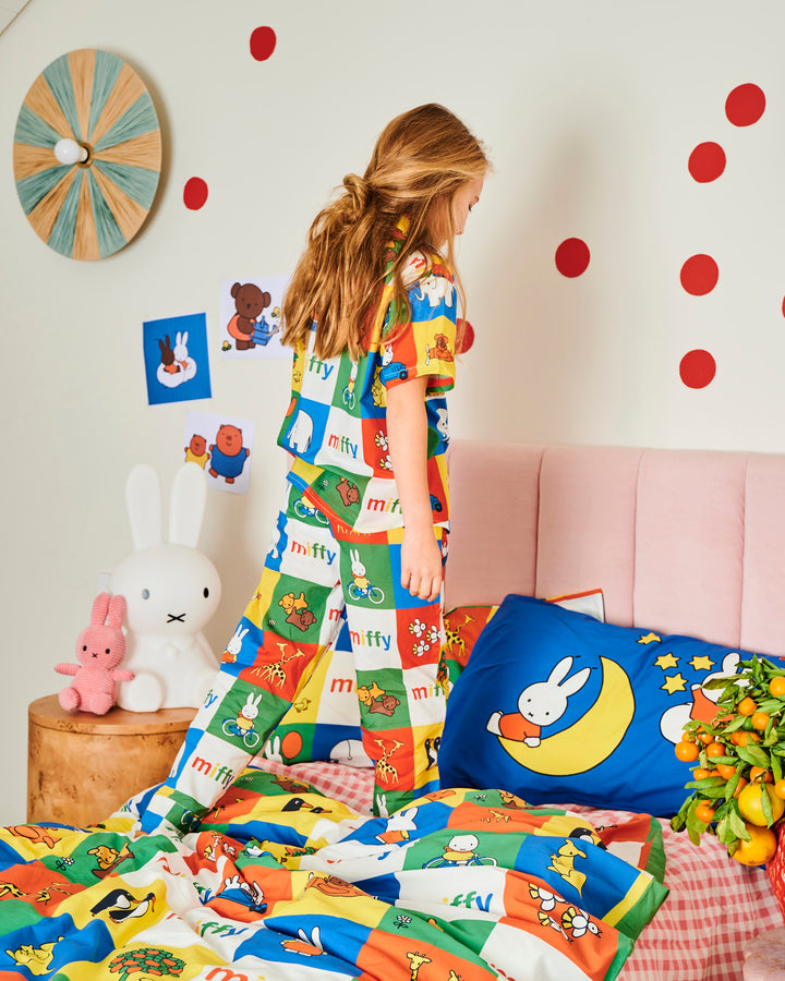 Kip & Co x Miffy's Adventures Kids Organic Cotton Short Sleeve Shirt & Pant Pyjama Set