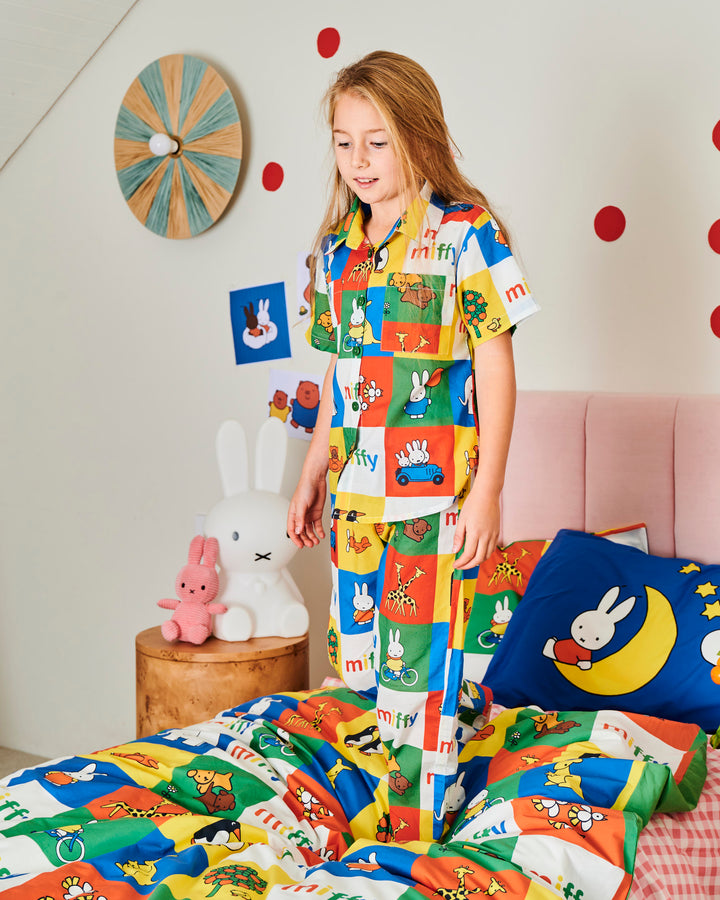 Kip & Co x Miffy's Adventures Kids Organic Cotton Short Sleeve Shirt & Pant Pyjama Set