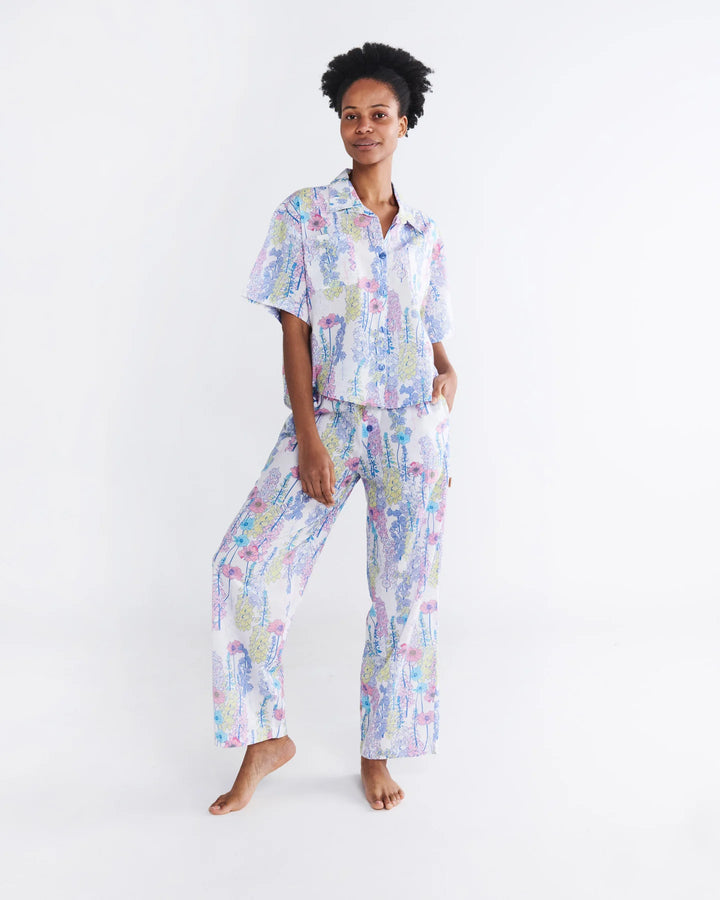 Kip & Co Foxglove Forever Organic Cotton Short Sleeve Shirt & Pant Pyjama Set