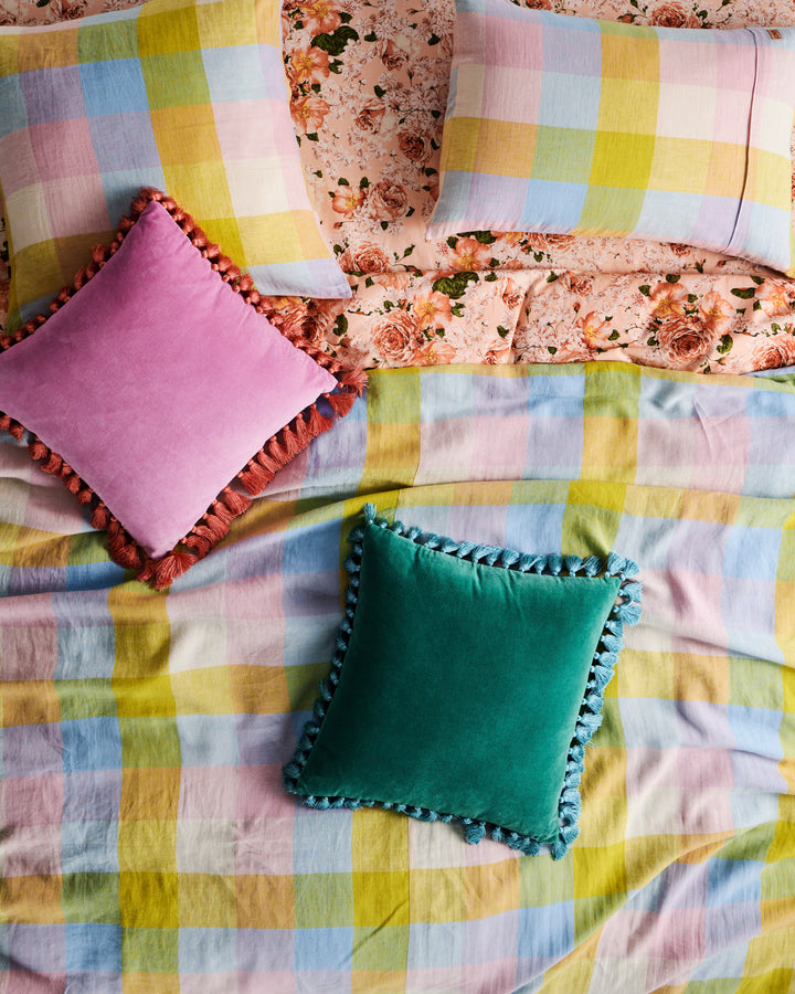 Kip & Co Corfu Tartan Linen Quilt Cover