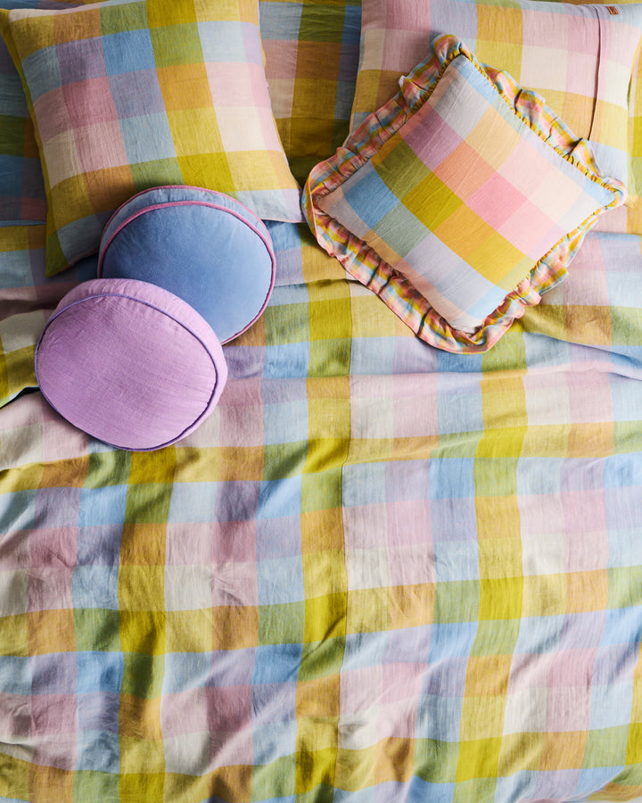 Kip & Co Corfu Tartan Linen Fitted Sheet