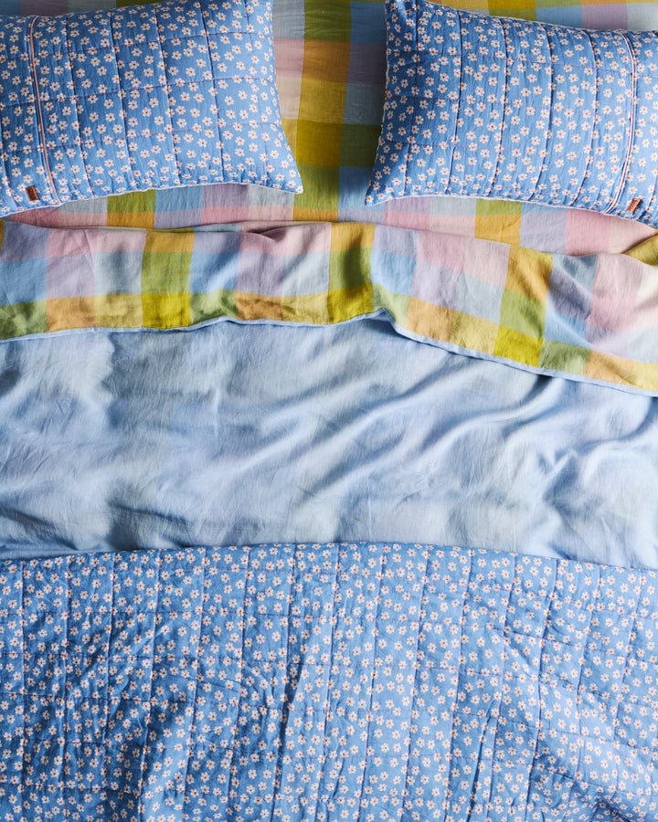 Kip & Co Corfu Tartan Linen Fitted Sheet