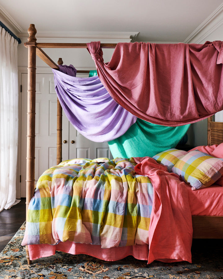 Kip & Co Corfu Tartan Linen Quilt Cover