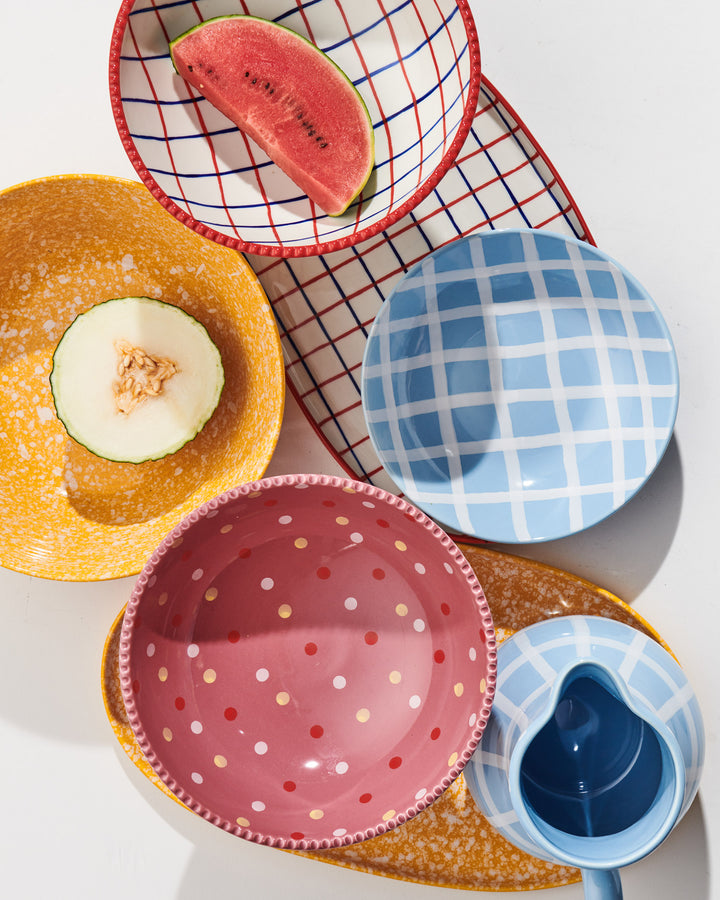 Kip & Co Blue Bird Tartan Bowl 2P Set