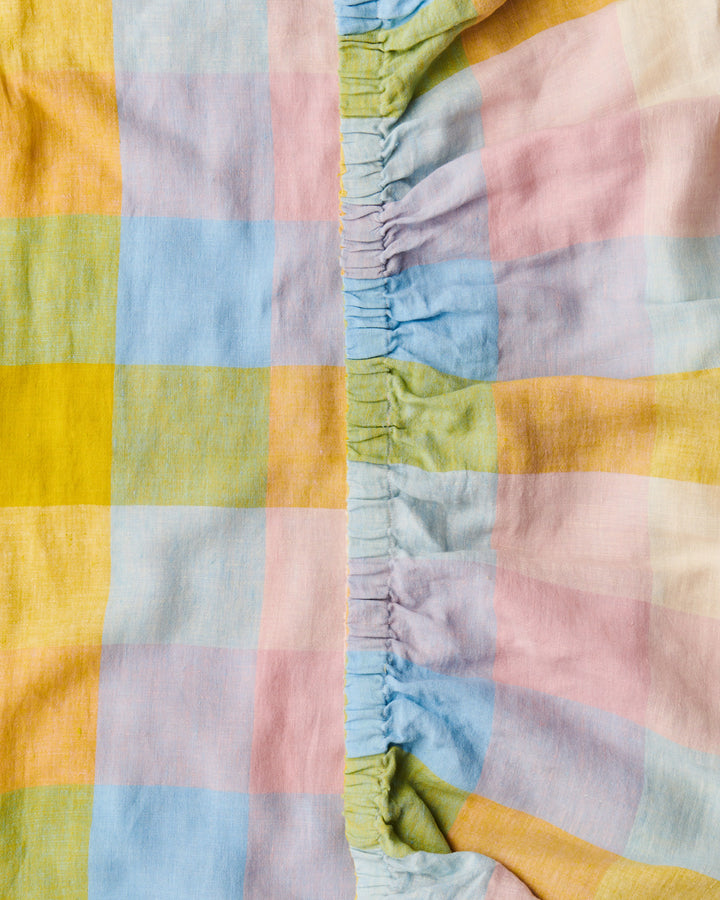Kip & Co Corfu Tartan Linen Fitted Sheet
