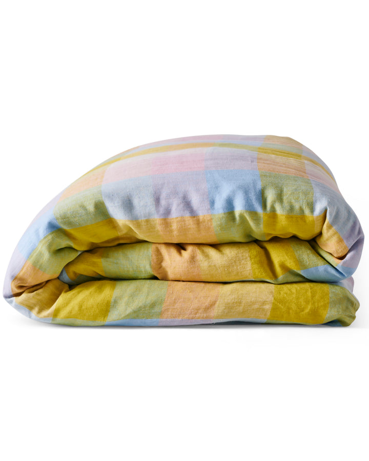 Kip & Co Corfu Tartan Linen Quilt Cover