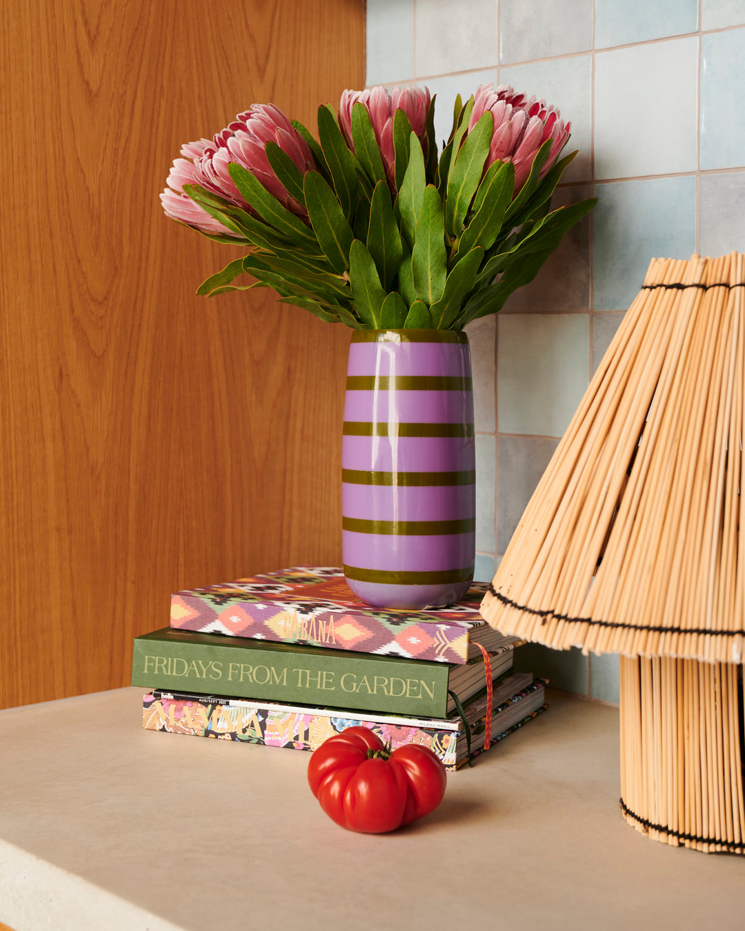 Kip & Co Wisteria Lane Stripe Resin Vase
