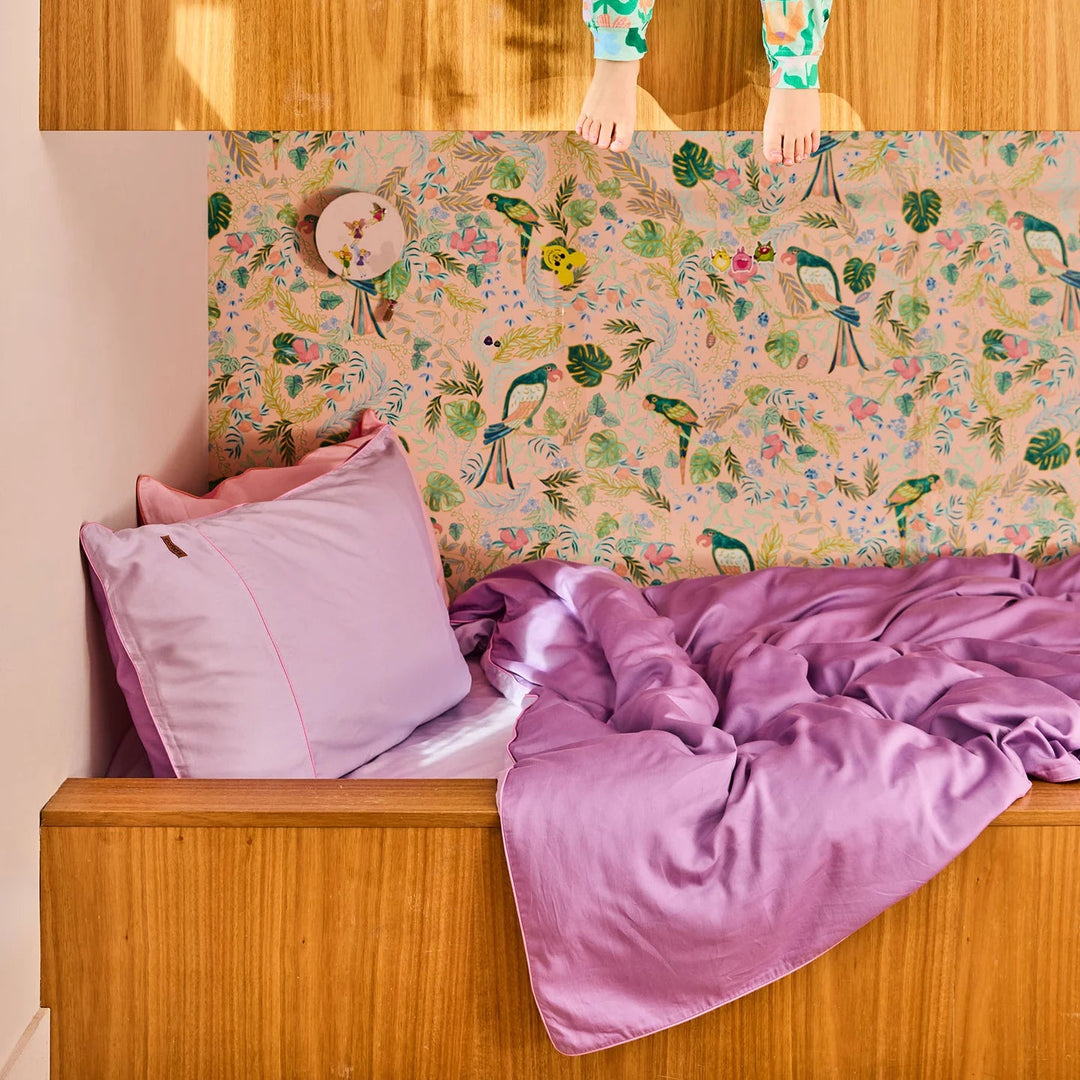 Kip & Co Glow In Lavender Bamboo Cotton Fitted Sheet