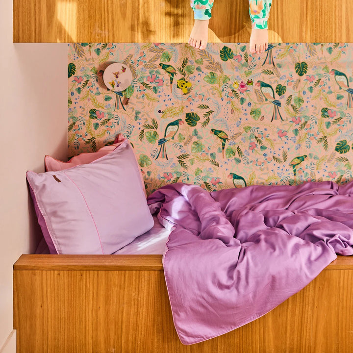 Kip & Co Glow In Lavender Bamboo Cotton Fitted Sheet