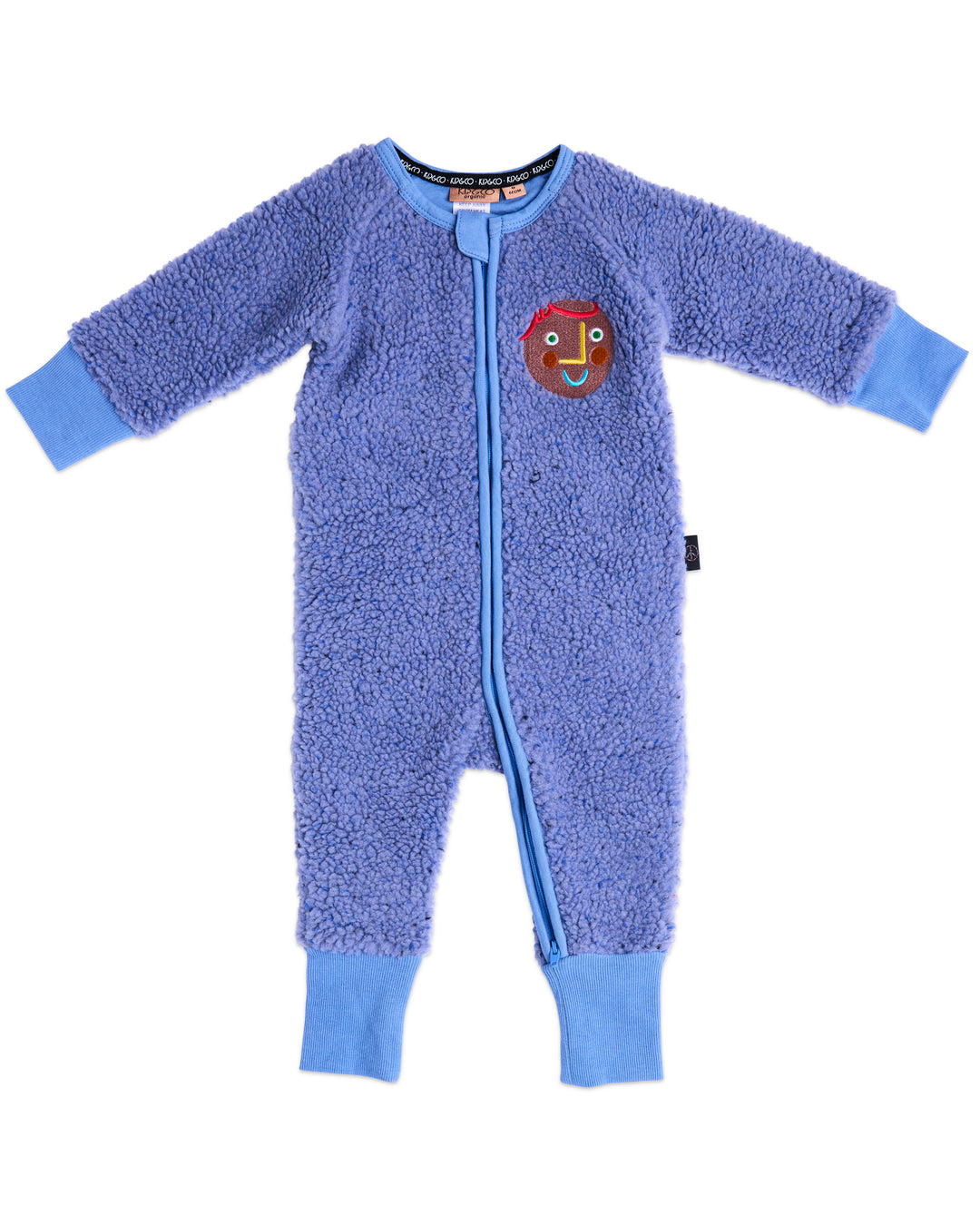 Kip & Co Blue Sprinkle Sherpa Long Sleeve Zip Romper