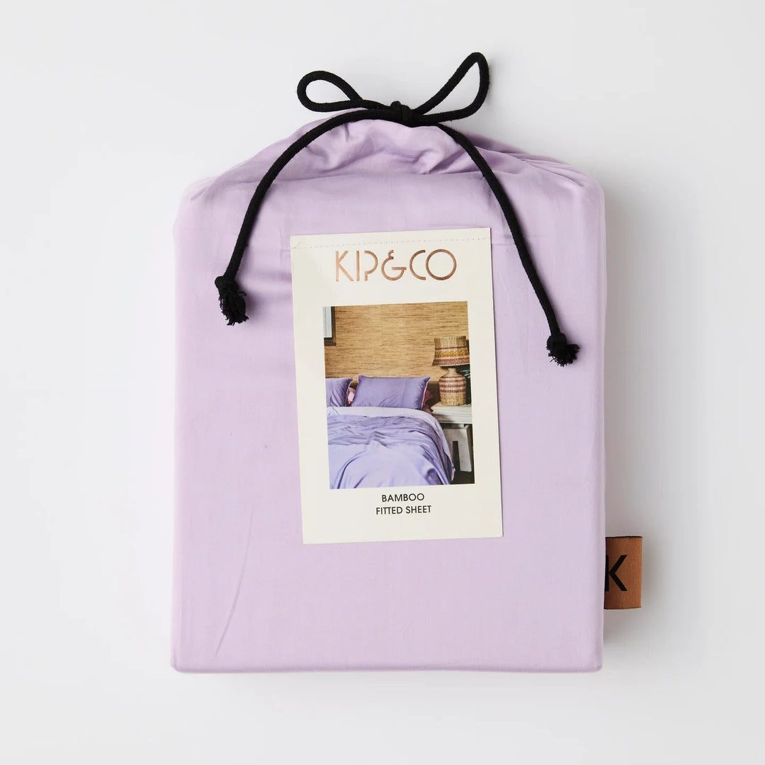 Kip & Co Glow In Lavender Bamboo Cotton Fitted Sheet