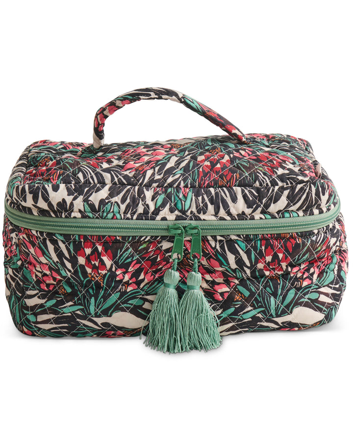 Kip & Co x Margaret Preston Protea Party Quilted Cotton Toiletry Case - Toiletry Bags & Cases