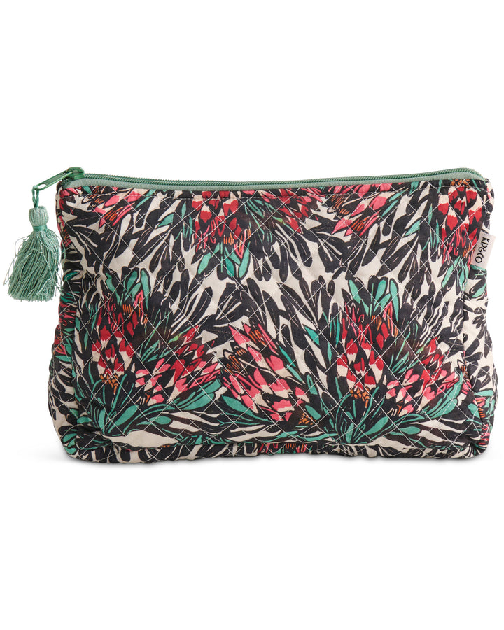 Kip & Co x Margaret Preston Protea Party Quilted Cotton Toiletry Purse - Toiletry Bags & Cases