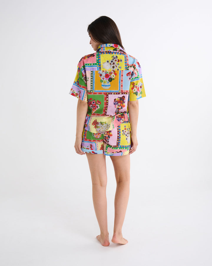 Kip & Co x Margaret Preston Margaret's Vase Adult Organic Cotton Short Sleeve Shirt & Short Pyjama Set