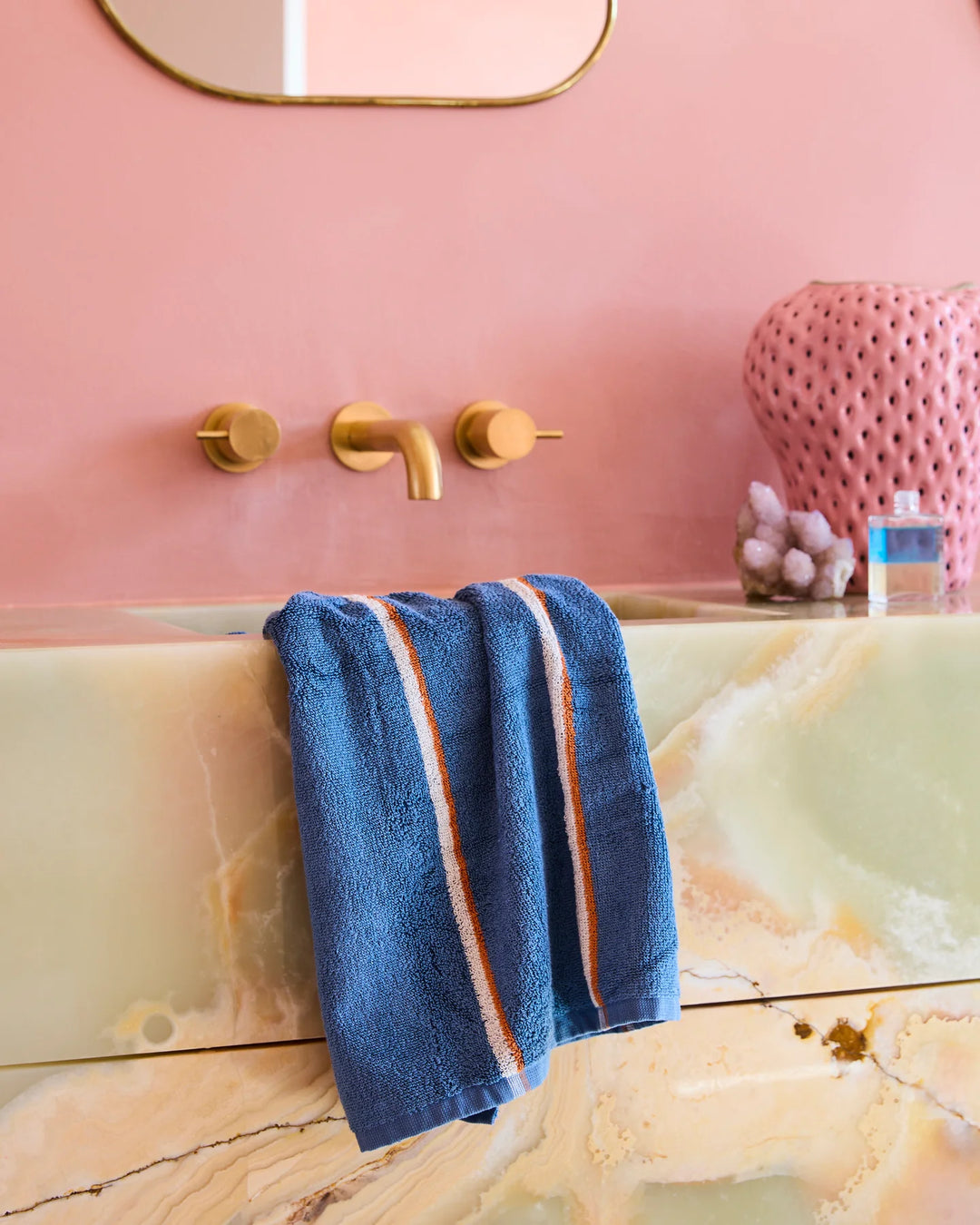 Kip & Co Blue Lagoon Stripe Bamboo Terry Hand Towel