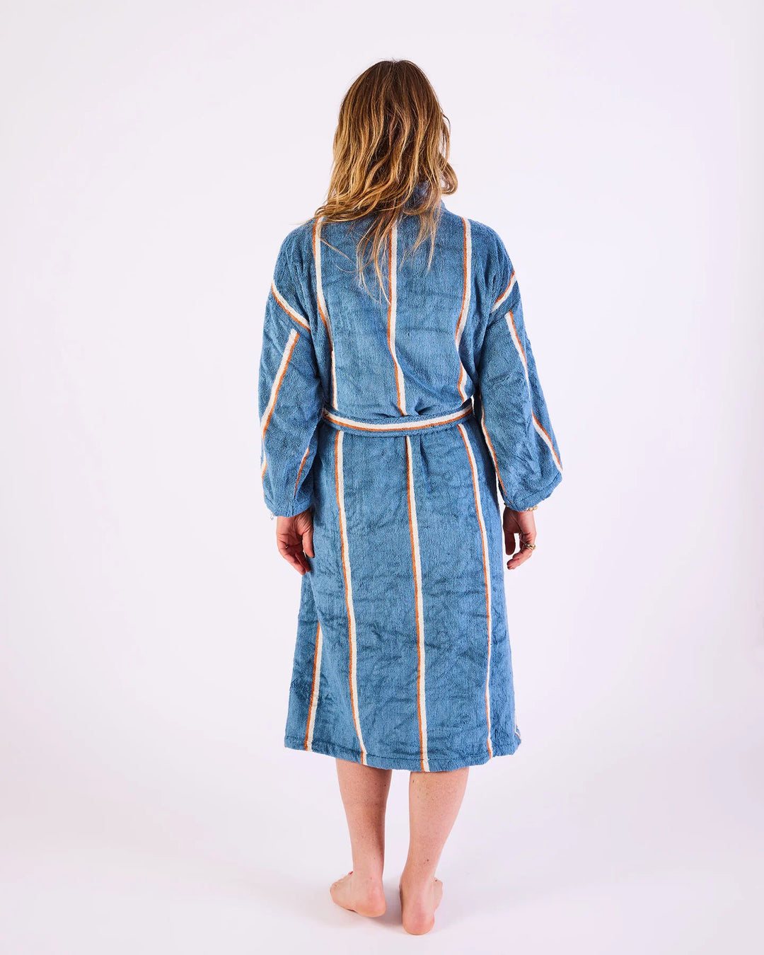 Kip & Co Blue Lagoon Stripe Bamboo Terry Bath Robe