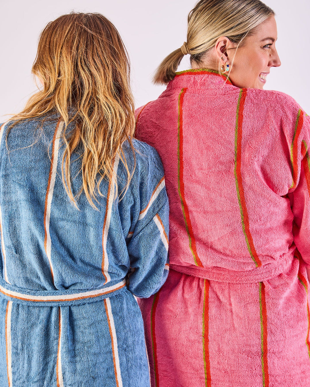 Kip & Co Blue Lagoon Stripe Bamboo Terry Bath Robe