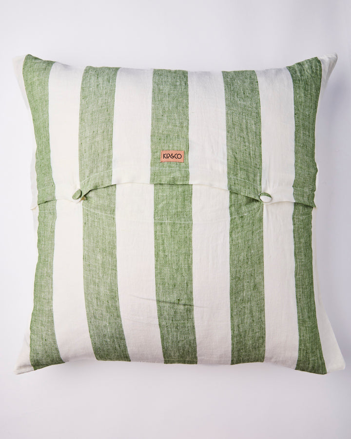 Kip & Co Moss Stripe Linen European Pillowcases