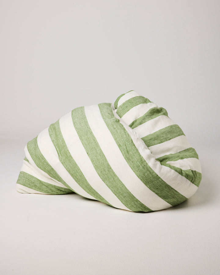 Kip & Co Moss Stripe Linen Quilt Cover