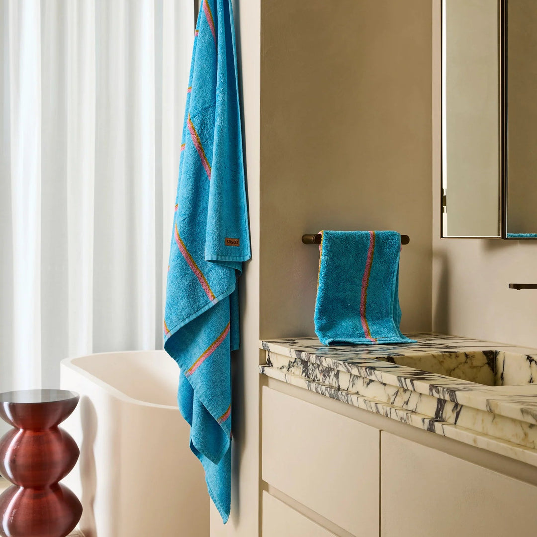 Kip & Co Aegean Stripe Bamboo Terry Hand Towel