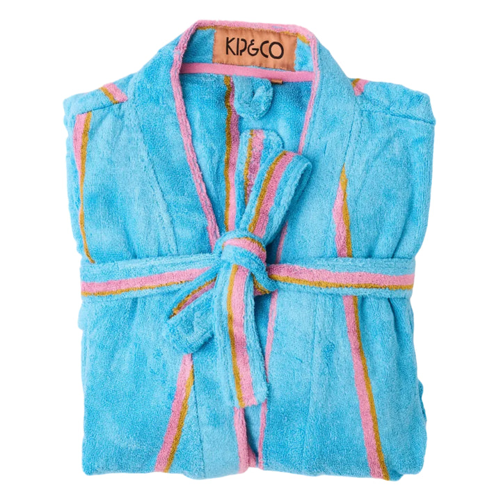 Kip & Co Aegean Stripe Bamboo Terry Bath Robe