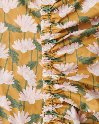 Kip & Co Daisy Bunch Mustard Organic Cotton Fitted Sheet