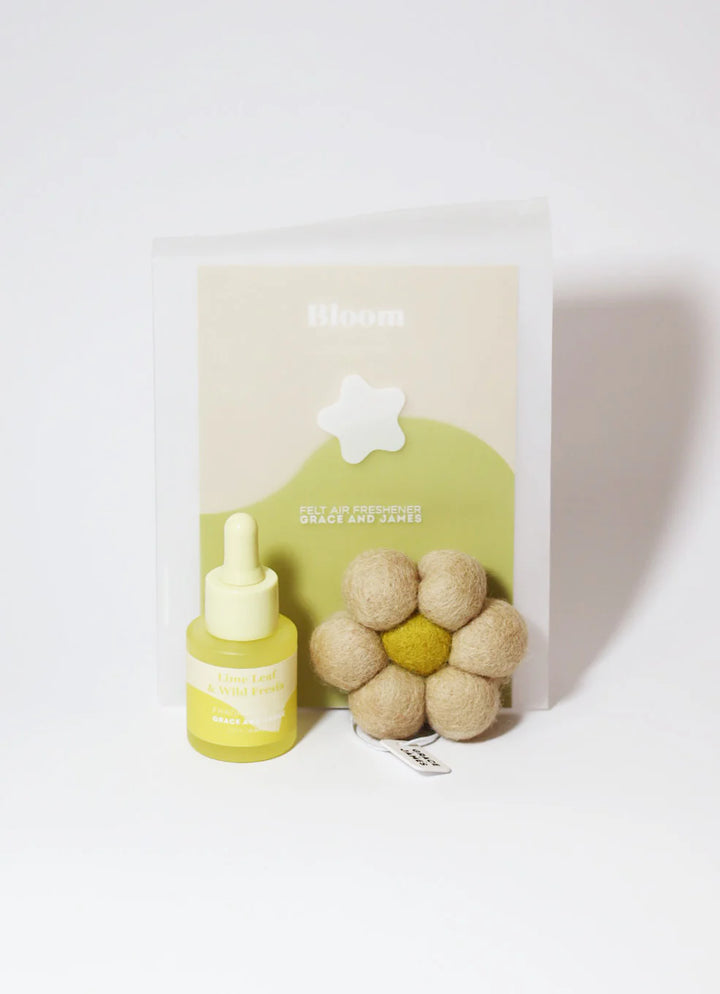Grace and James Lime Leaf & Wild Fresia Felt Air Freshener