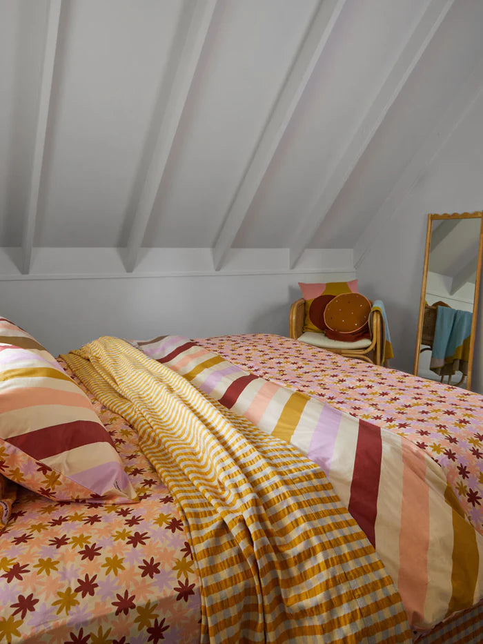Mosey Me Peach Floral Fitted Sheet