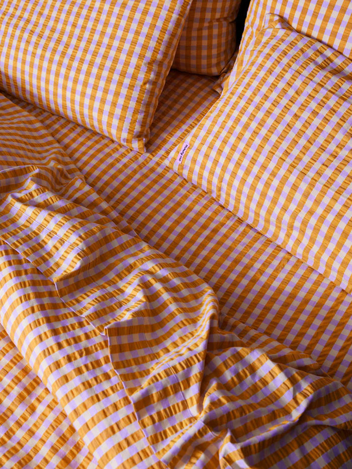 Mosey Me Mango Seersucker Standard Pillowcase Set