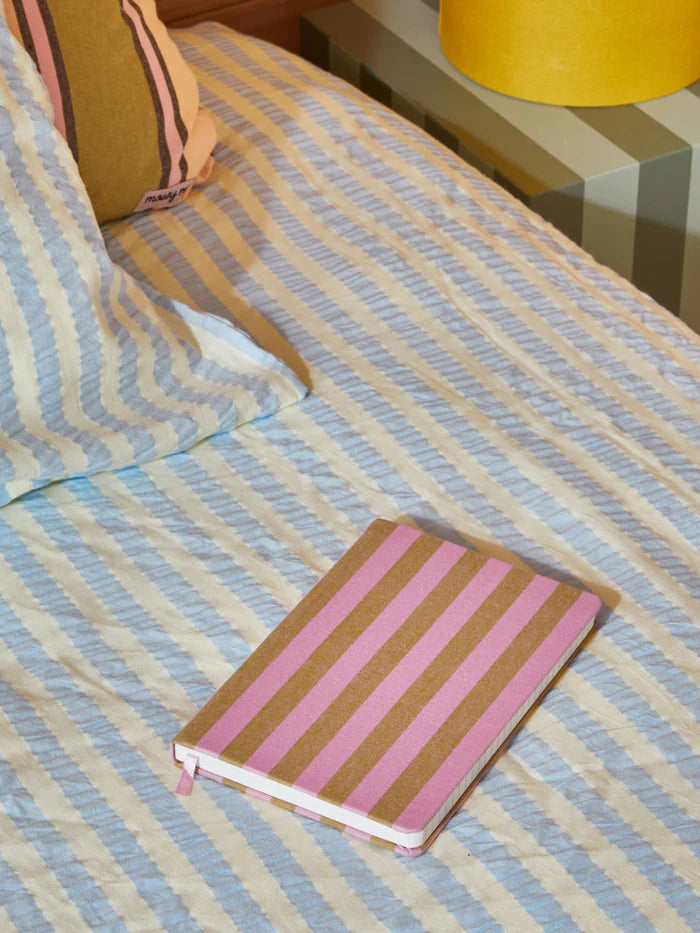 Mosey Me Butter Blue Seersucker Fitted Sheet