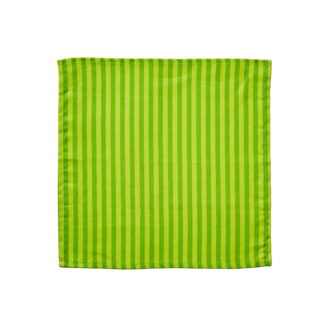 Bonnie & Neil Pinstripe Lime Linen Napkins
