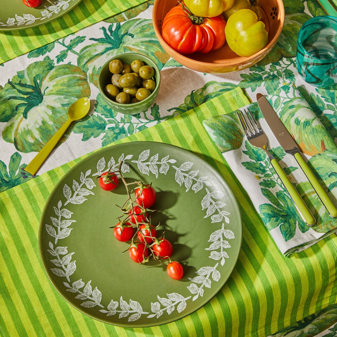 Bonnie & Neil Pinstripe Lime Linen Napkins
