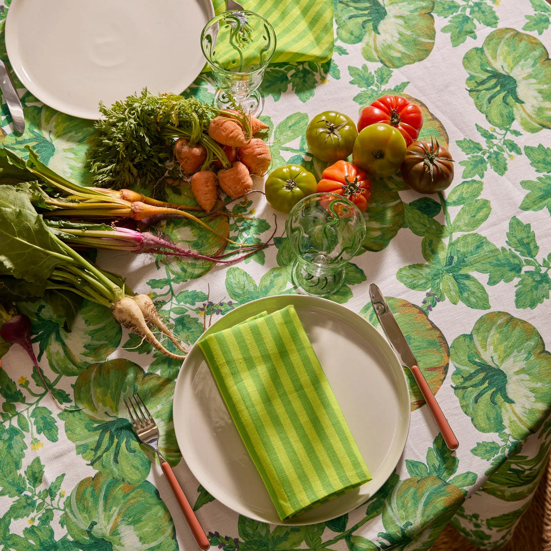 Bonnie & Neil Pinstripe Lime Linen Napkins