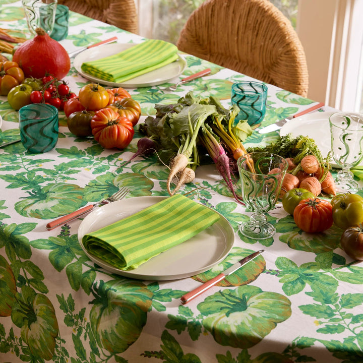 Bonnie & Neil Pinstripe Lime Linen Napkins