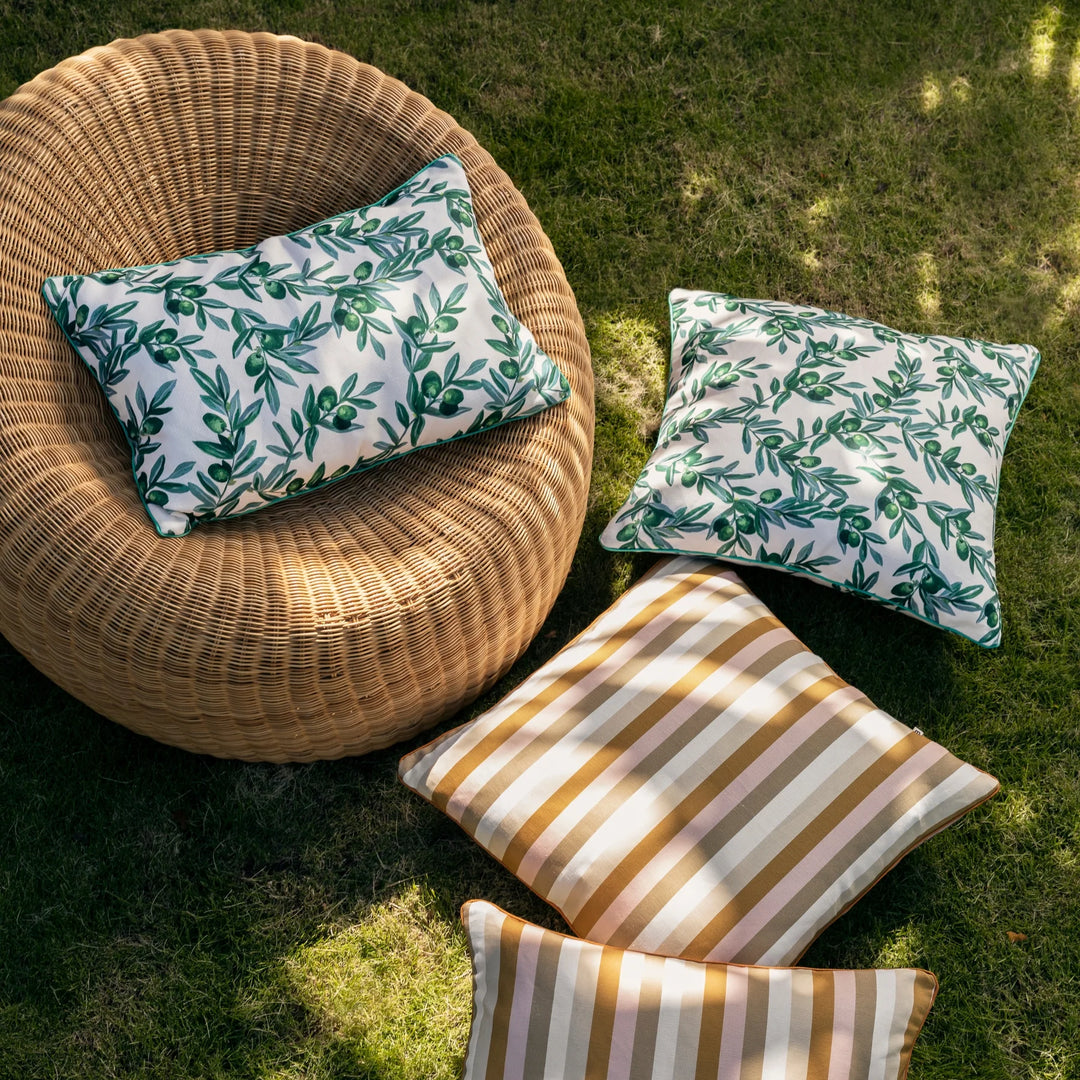 Bonnie & Neil Olive Green Outdoor Cushion 60cm