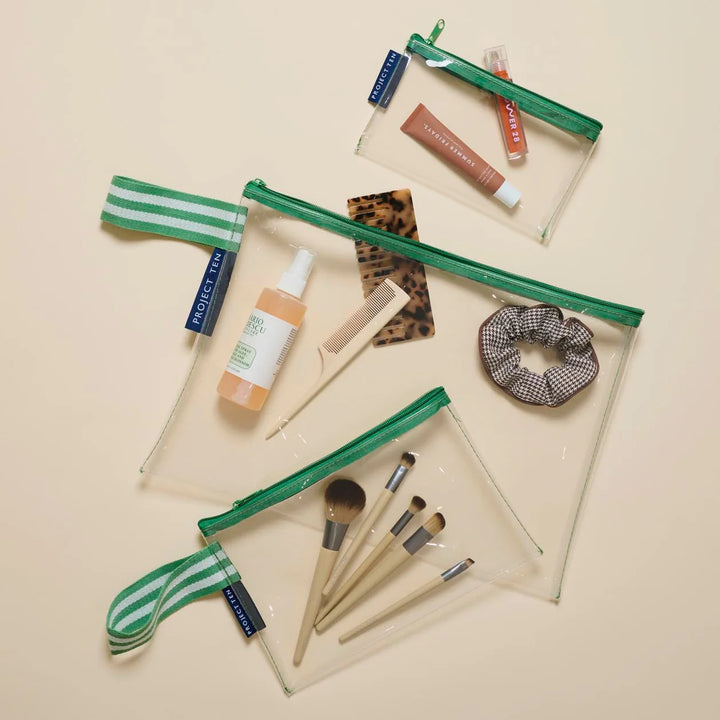 Project Ten Clear Zip Pouch Bundle – Green