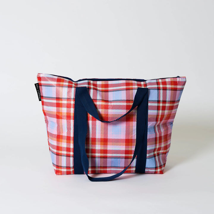 Project Ten Medium Zip Tote - Tartan - Reusable Bags