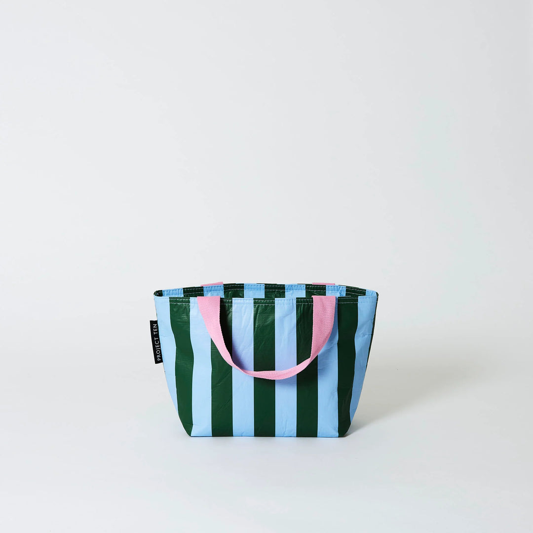 Project Ten Mini Tote – Green Blue Stripe