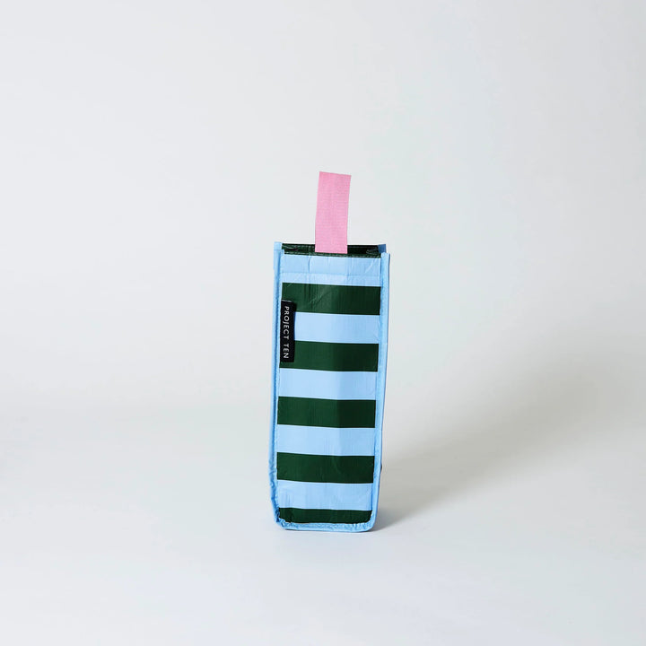 Project Ten Wine Bag - Green Blue Stripe