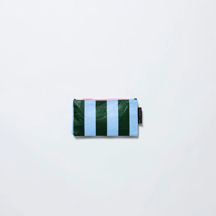 Project Ten Tiny Pouch - Green Blue Stripe