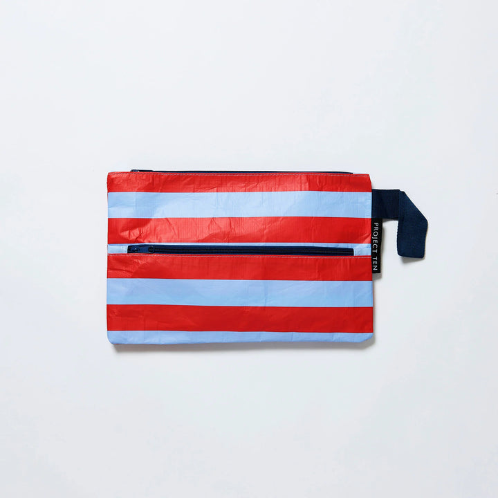 Project Ten Pencil Case – Red Blue Stripe