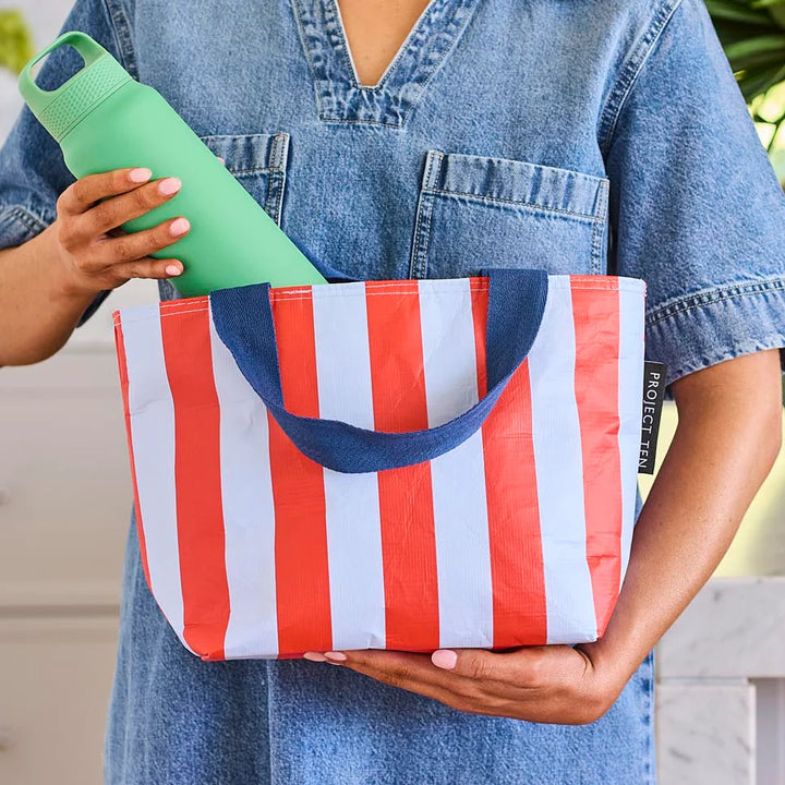 Project Ten Mini Tote – Red Blue Stripe