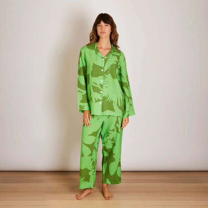 Bonnie & Neil Carmine Green Pyjamas Set