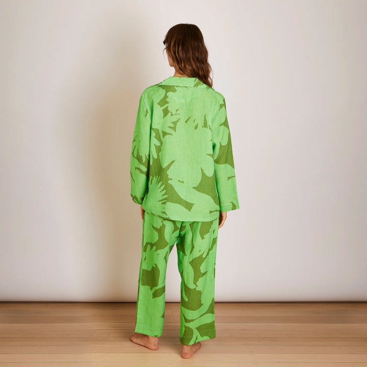 Bonnie & Neil Carmine Green Pyjamas Set
