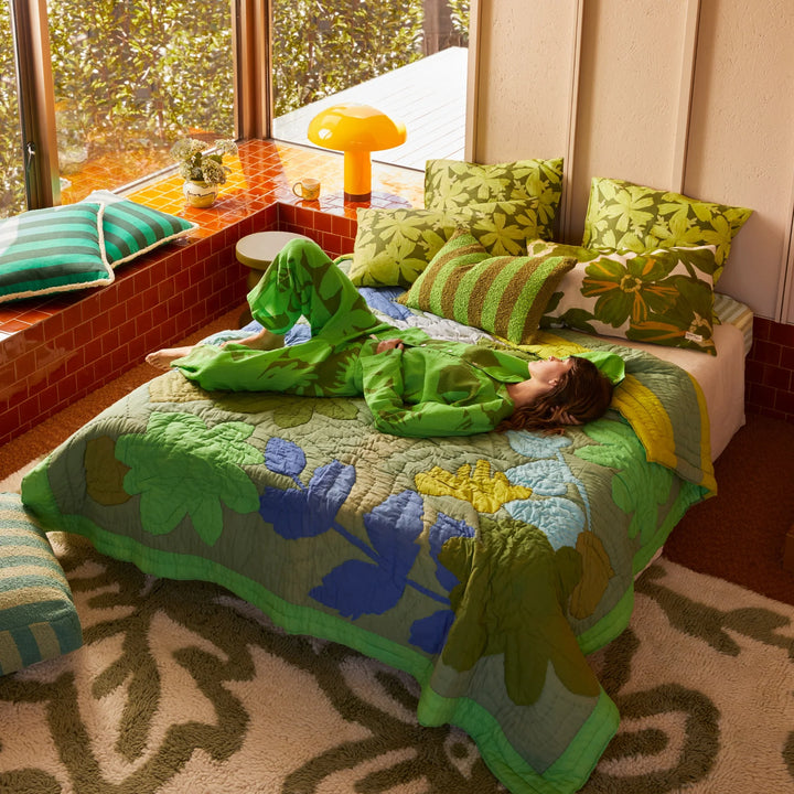 Bonnie & Neil Carmine Green Pyjamas Set