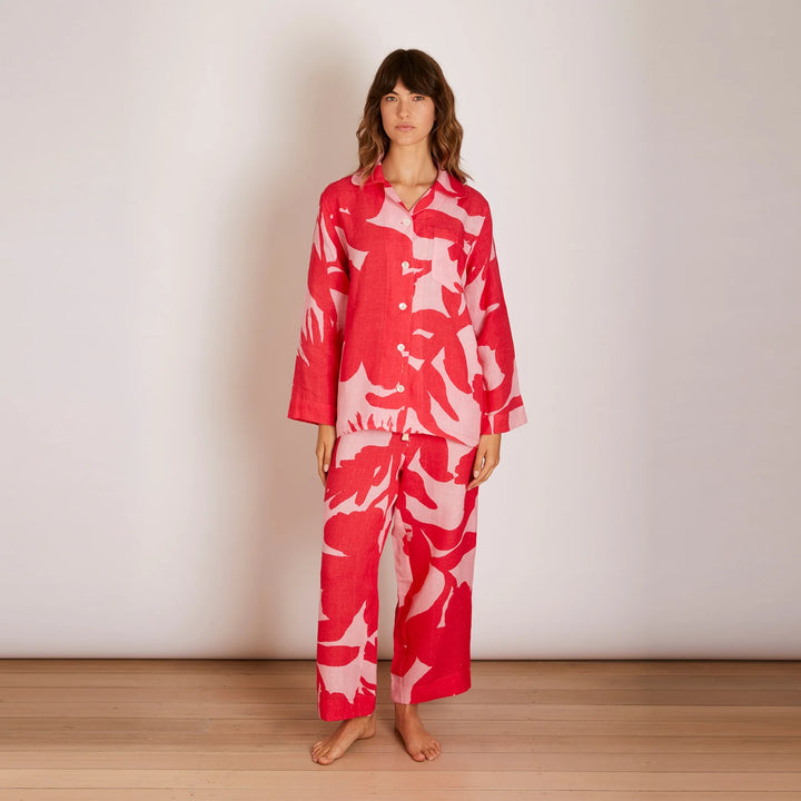 Bonnie & Neil Carmine Pink Pyjamas Set