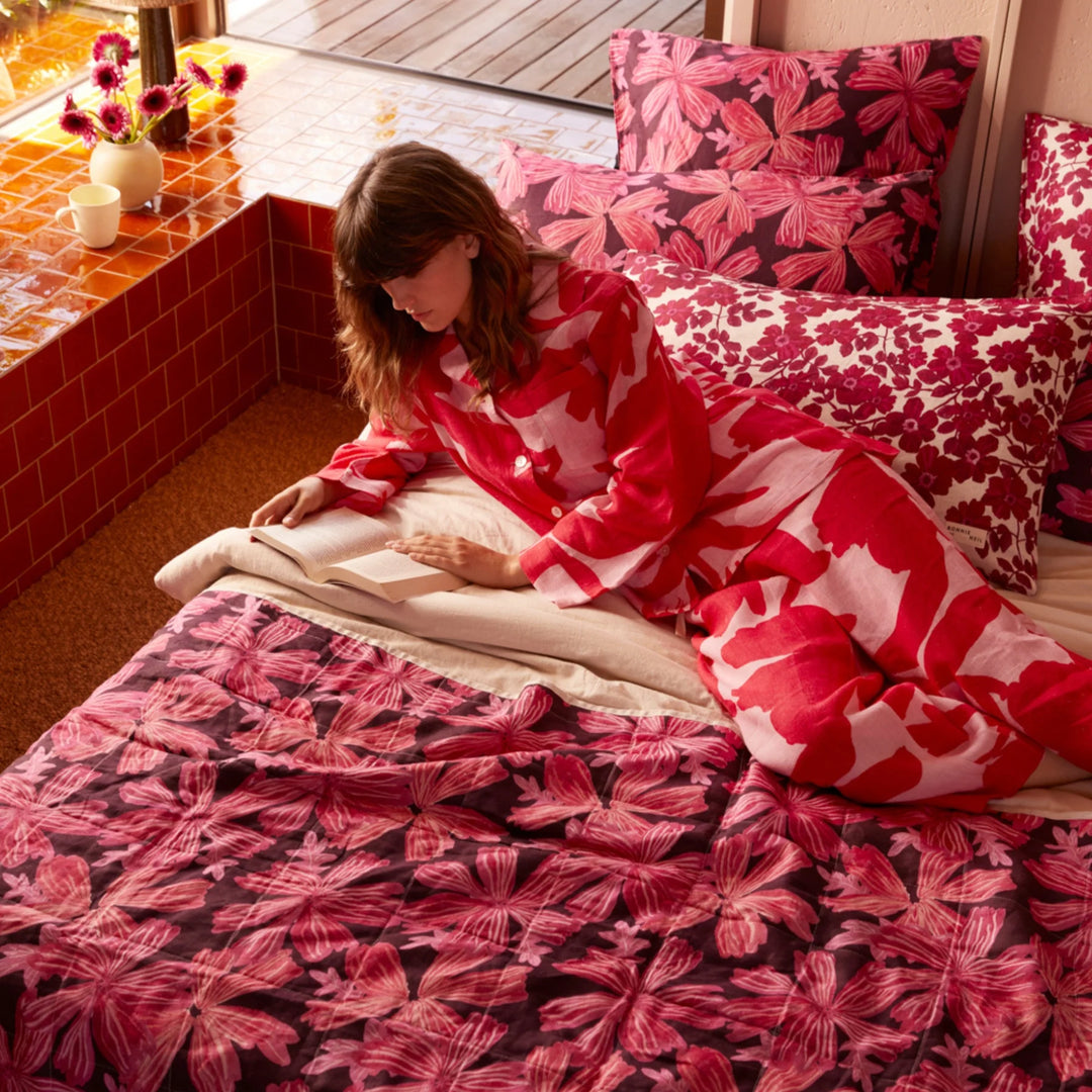 Bonnie & Neil Carmine Pink Pyjamas Set