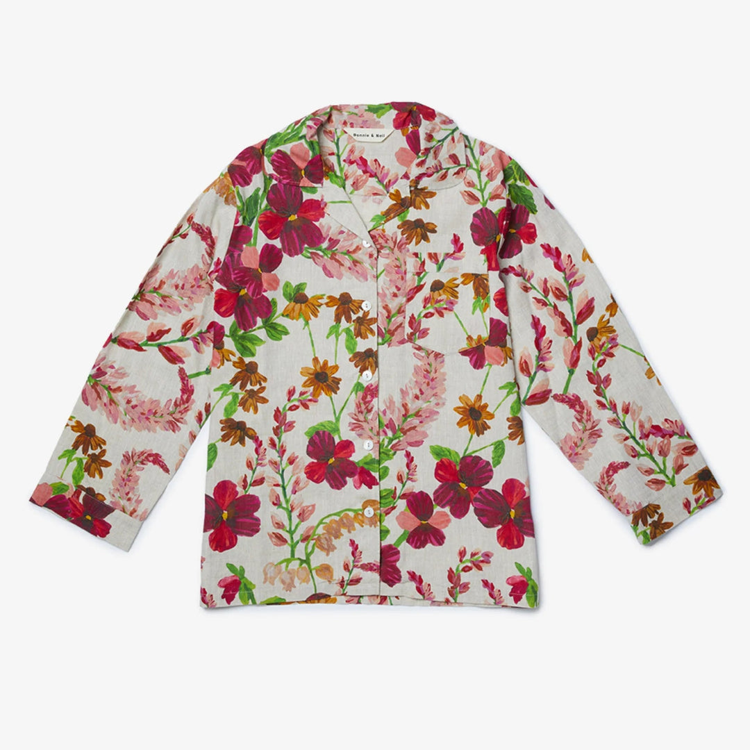 Bonnie & Neil Lupin Multi Linen Pyjama Set