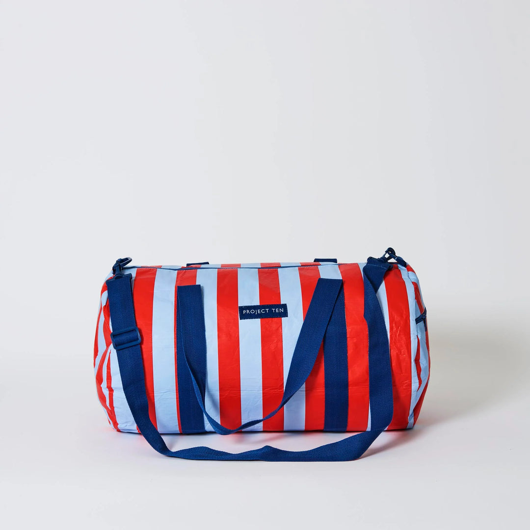 Project Ten Barrel Bag – Red Blue Stripe