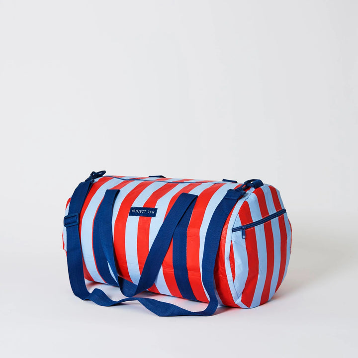 Project Ten Barrel Bag – Red Blue Stripe